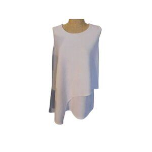 INC Size M Medium White Ribbed Tiered Knit Sleeveless Top NWT $59 Macy's